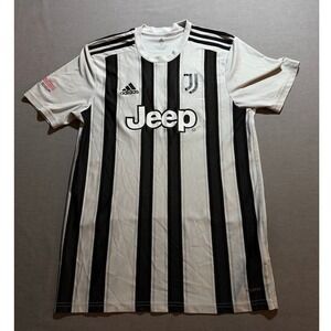 Adidas Juventus‎ Academy Soccer Jersey Men's M Black White Stripes Short Sleeve.